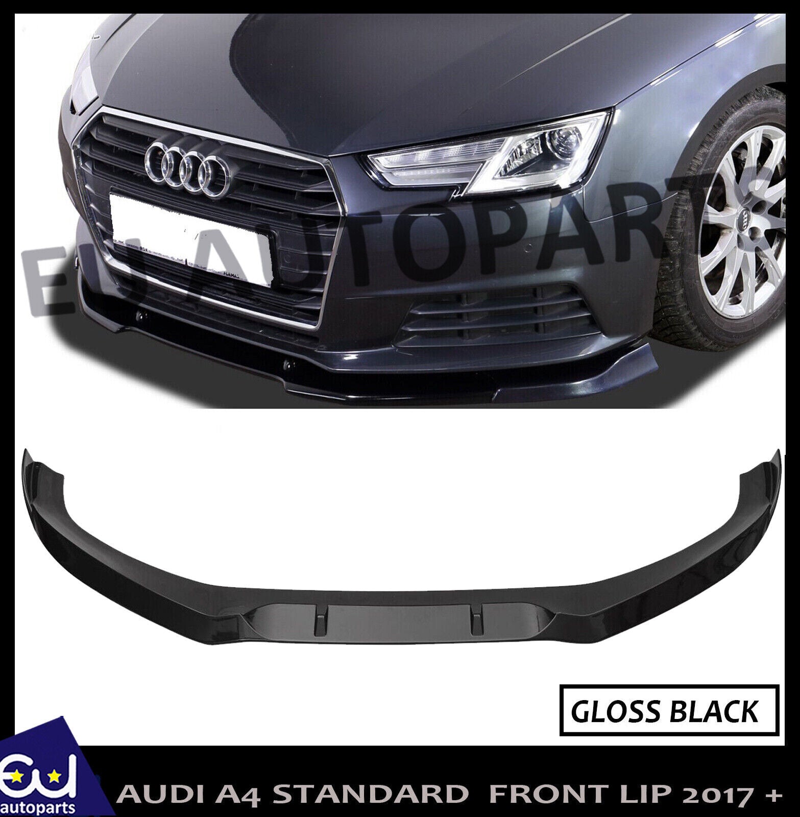 FOR AUDI A4 B9 FRONT SPLITTER LIP DIFFUSER SPOILER SALOON 1719 GLOSS